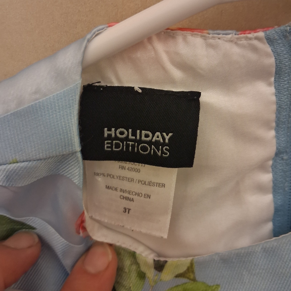 Holiday Editions Floral Kids Dress - Blue and Orange - Picture 3 of 3